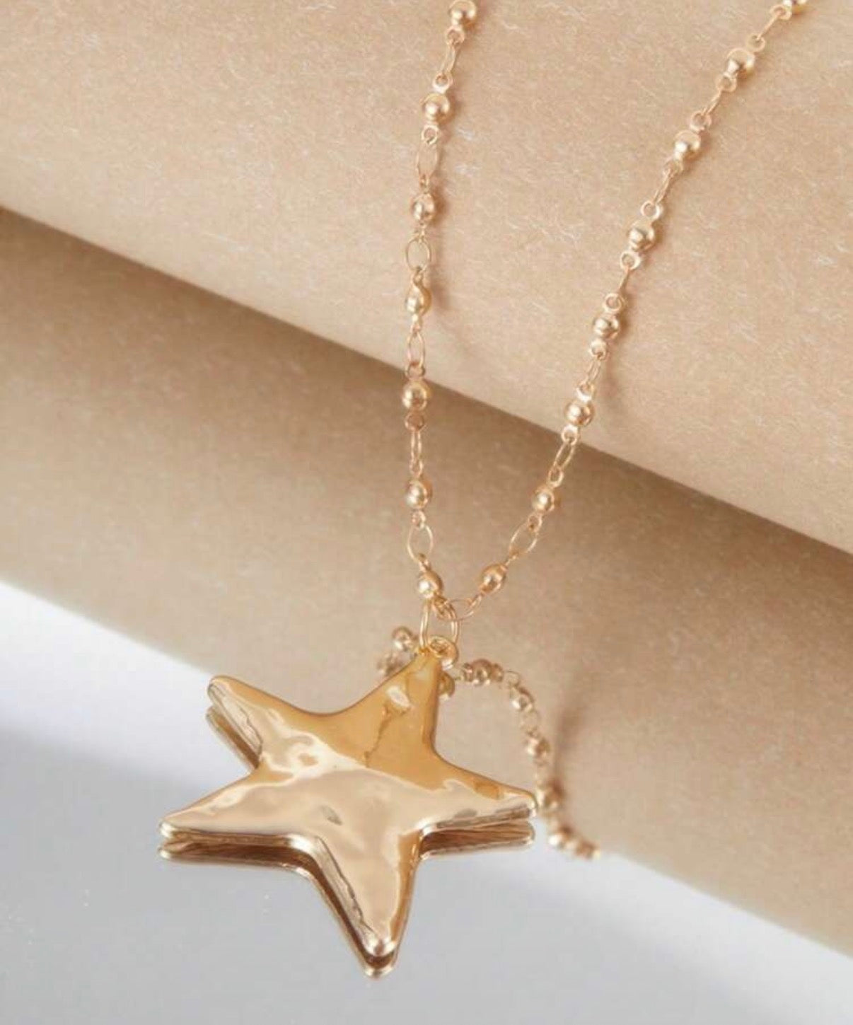 Gold Chain with Gold Ball Accents with Star Pendant