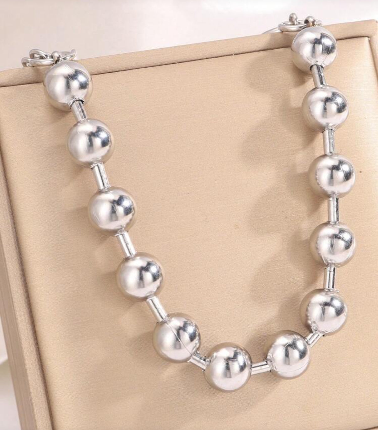 Silver Steel Ball Bracelet