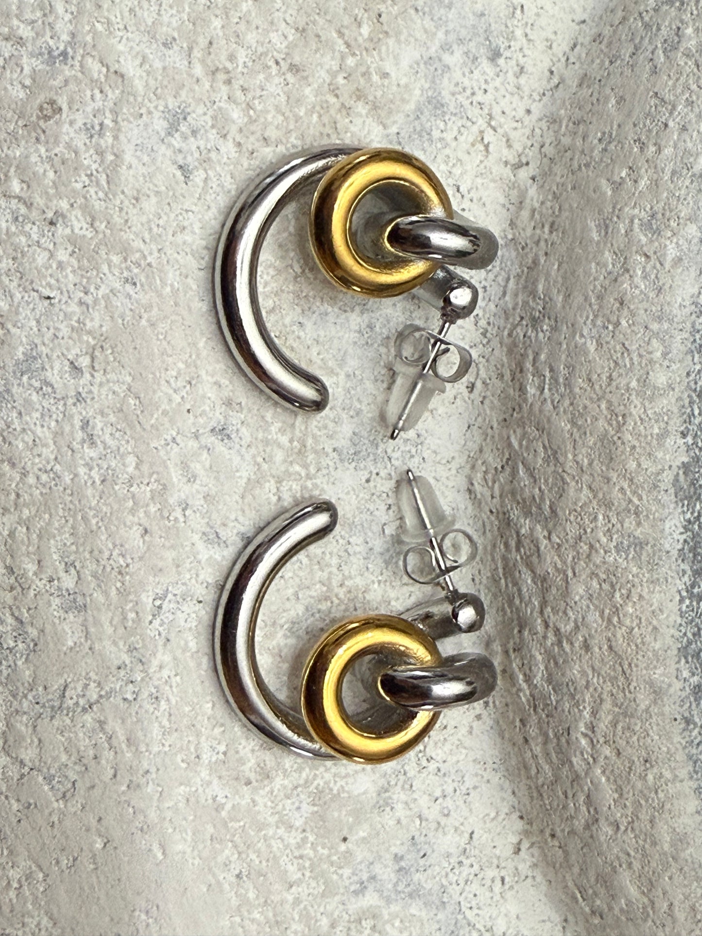 Two-Tone Intertwined Artsy Hoop Earrings