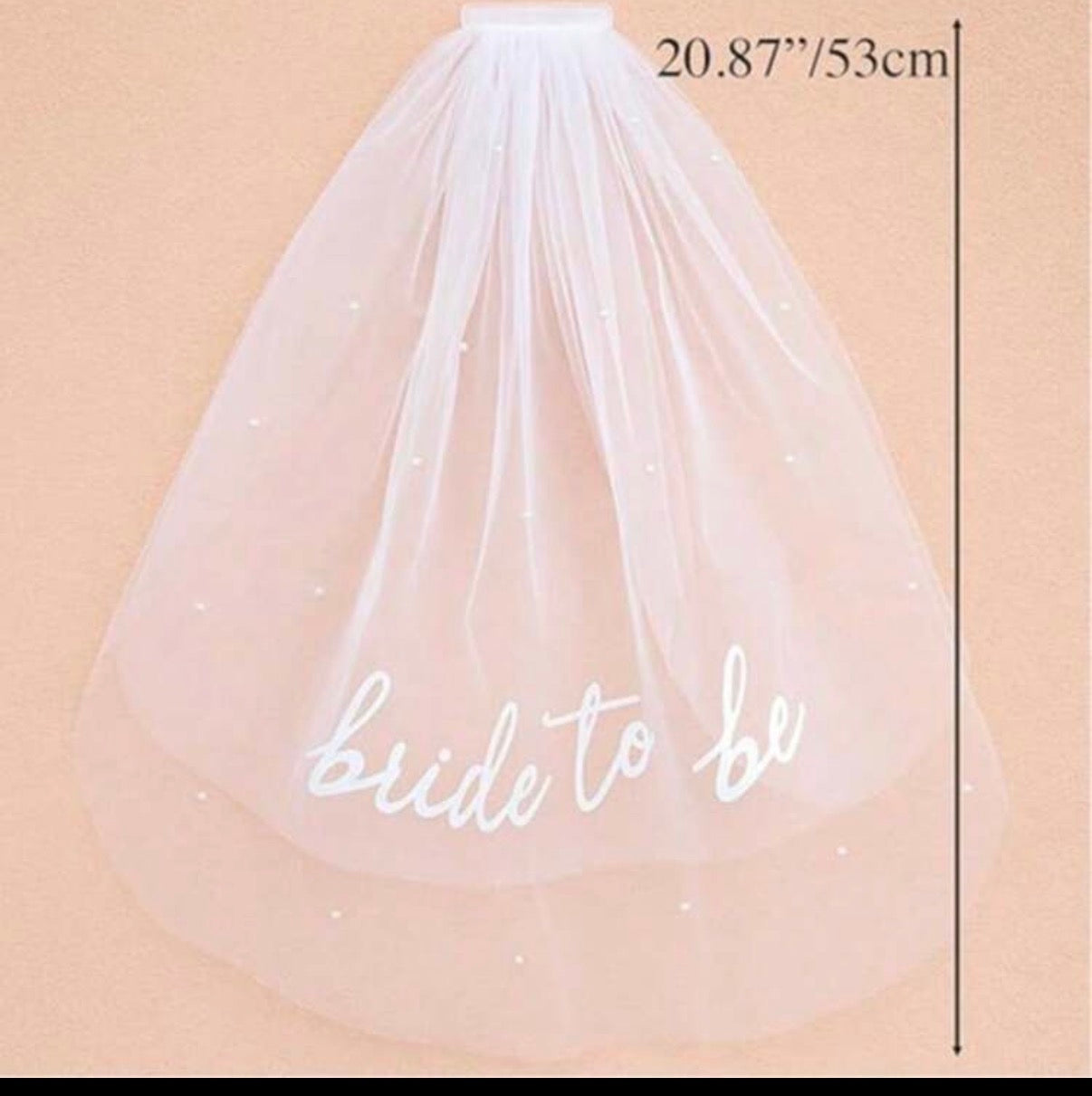 White Bride to Be- Bachelorette Veil