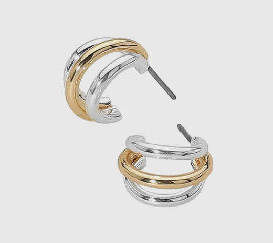 Two-Tone Metal Split Hoop