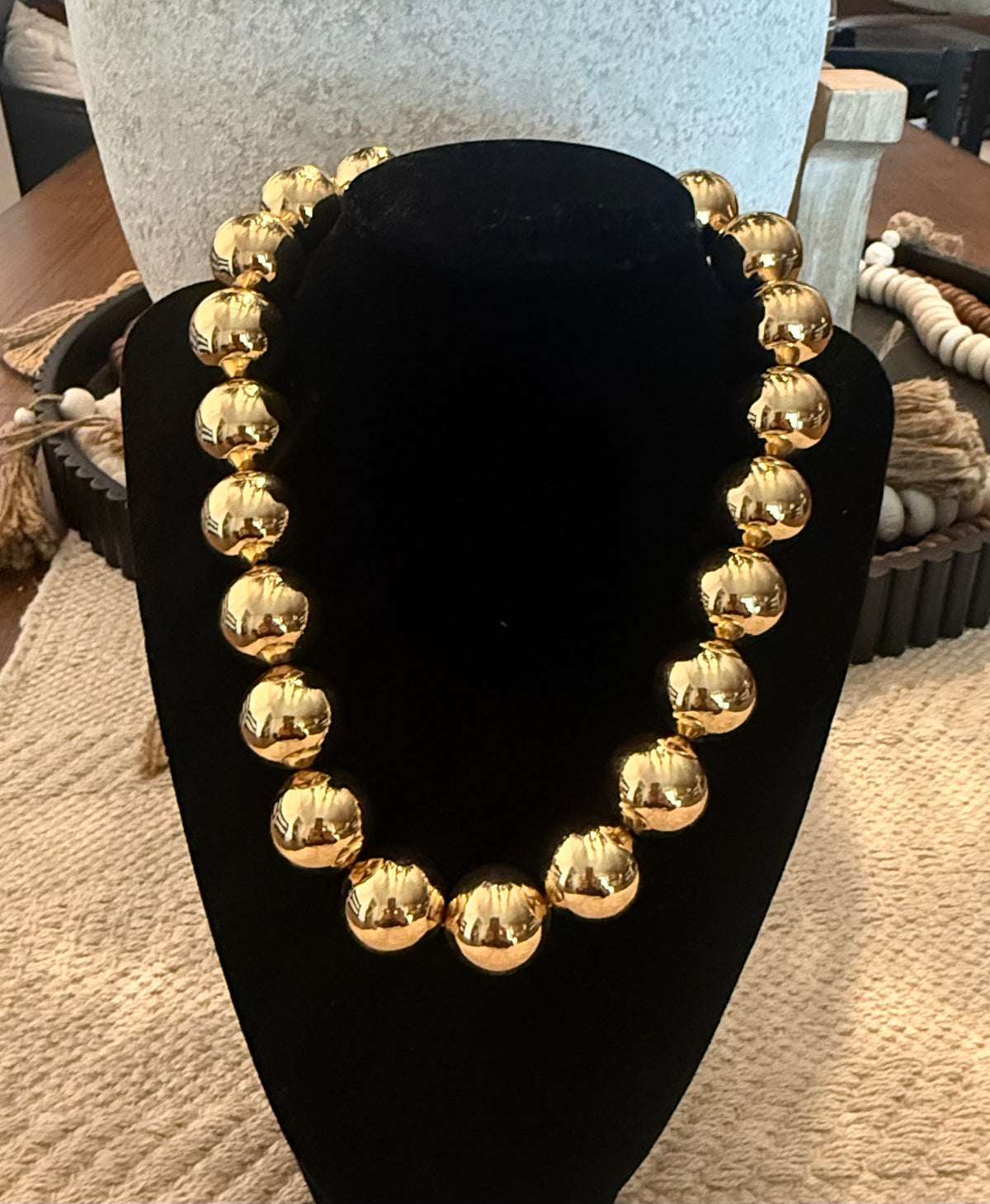 Gold Ball Beaded Necklace