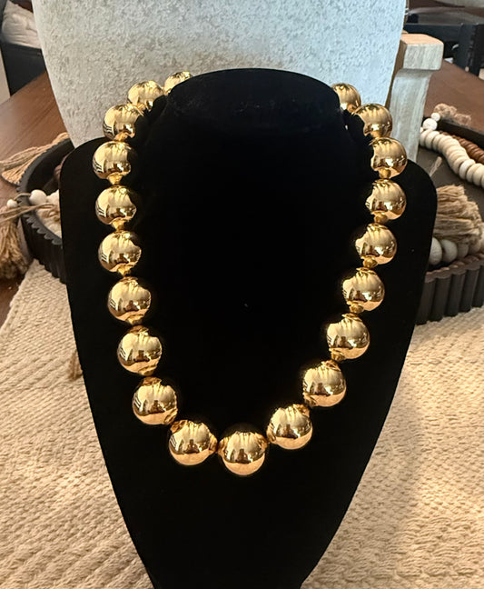 Gold Ball Beaded Necklace