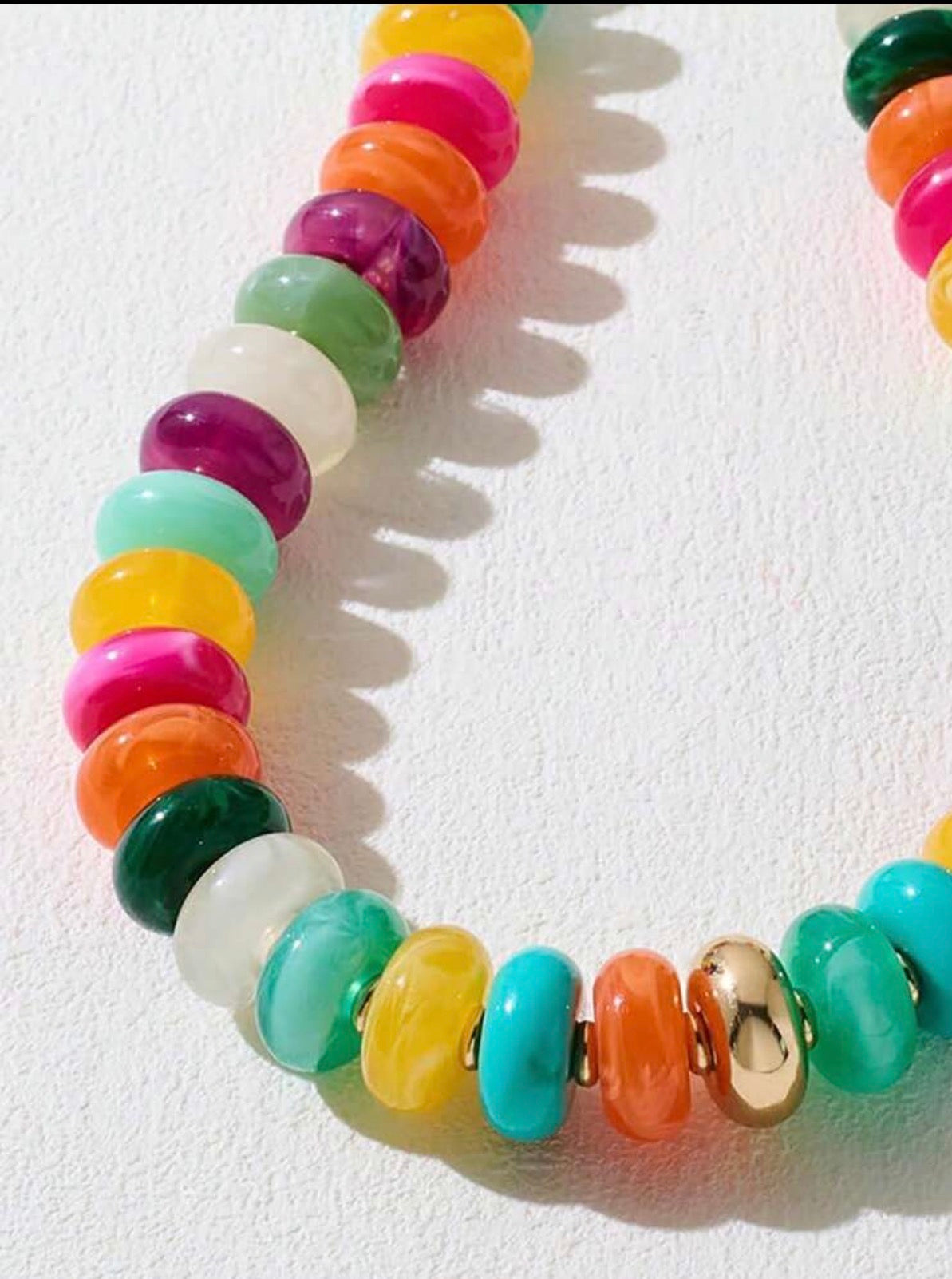 Bright & Vibrant Colored Bohemian Style Chunky Beaded Statement Necklace