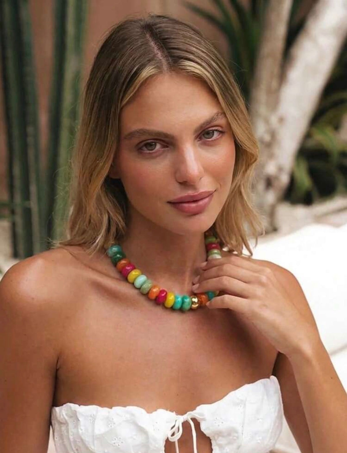 Bright & Vibrant Colored Bohemian Style Chunky Beaded Statement Necklace