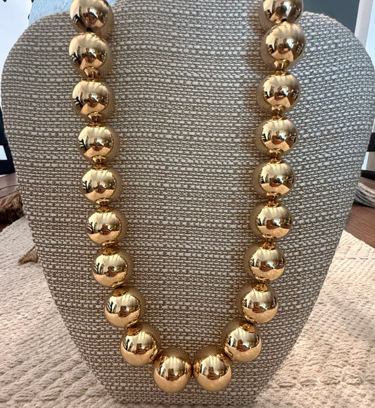 Gold Ball Beaded Necklace