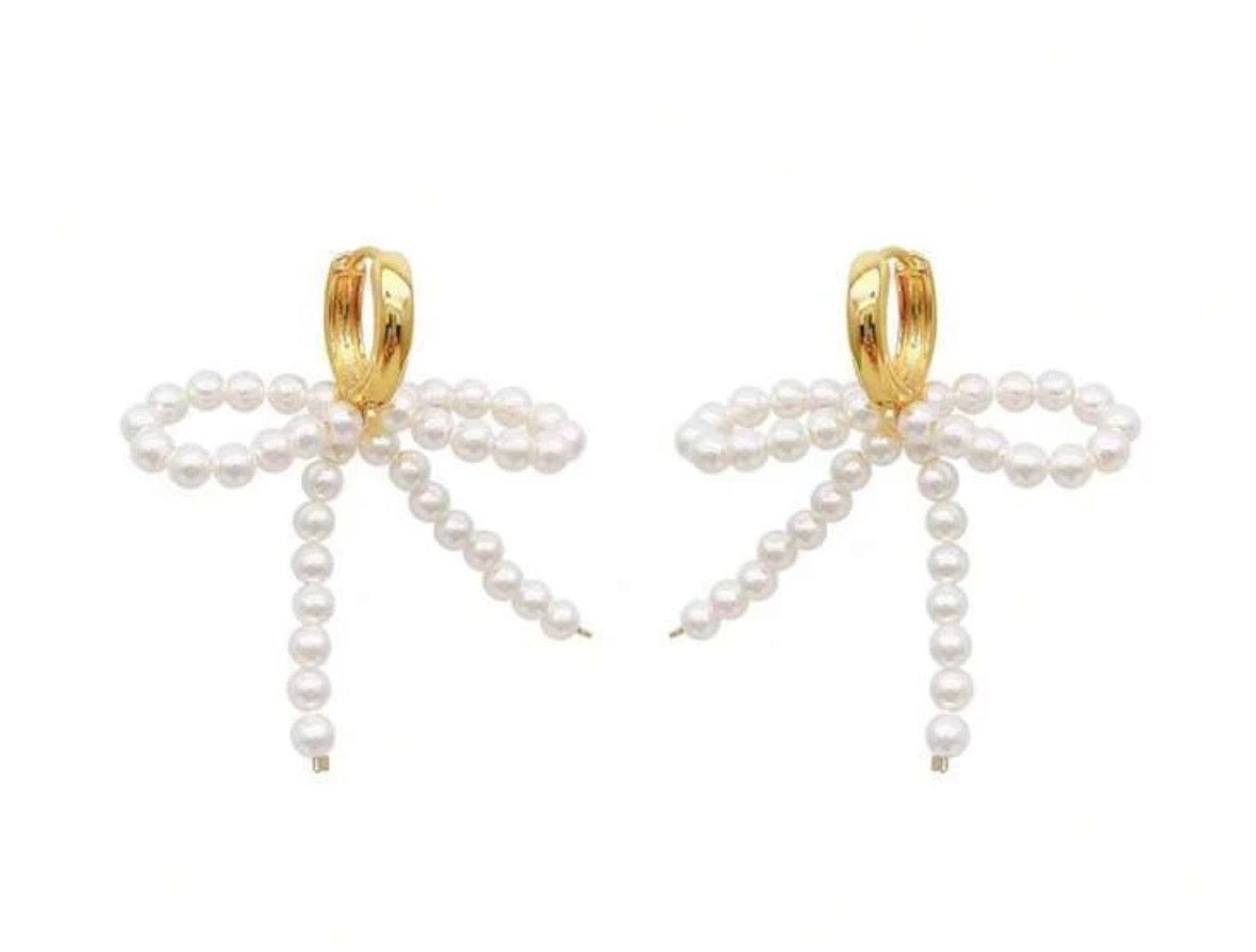 Pearl Bow Earrings