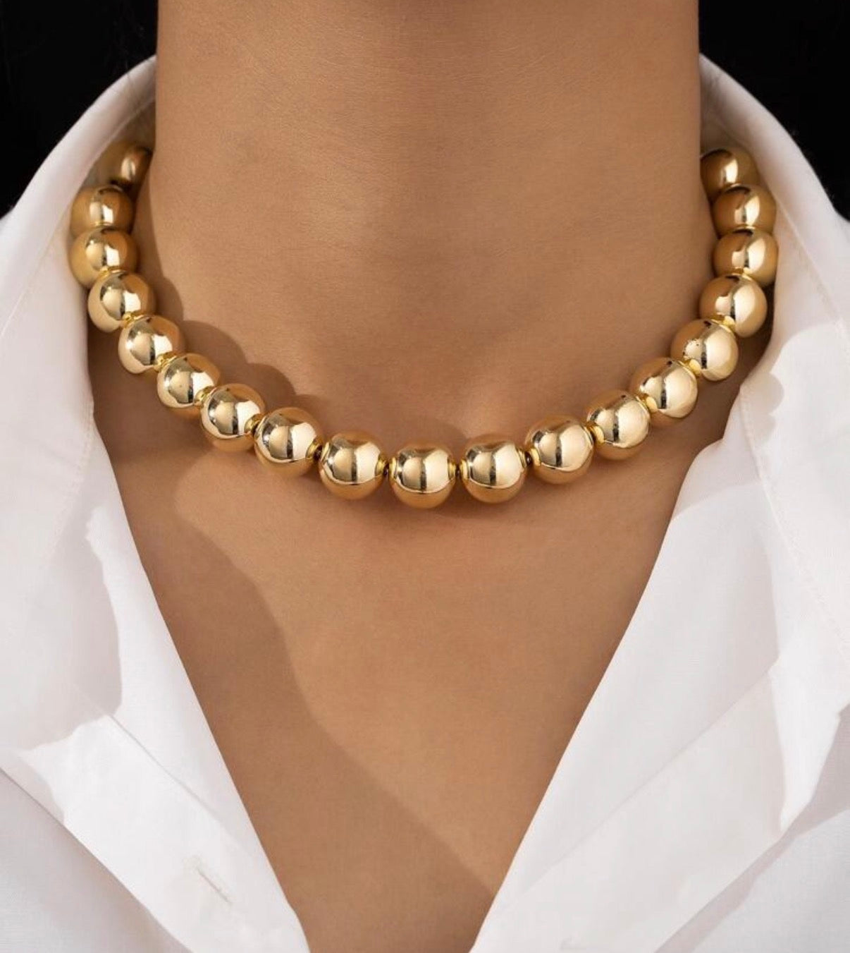 Gold Ball Beaded Neclace