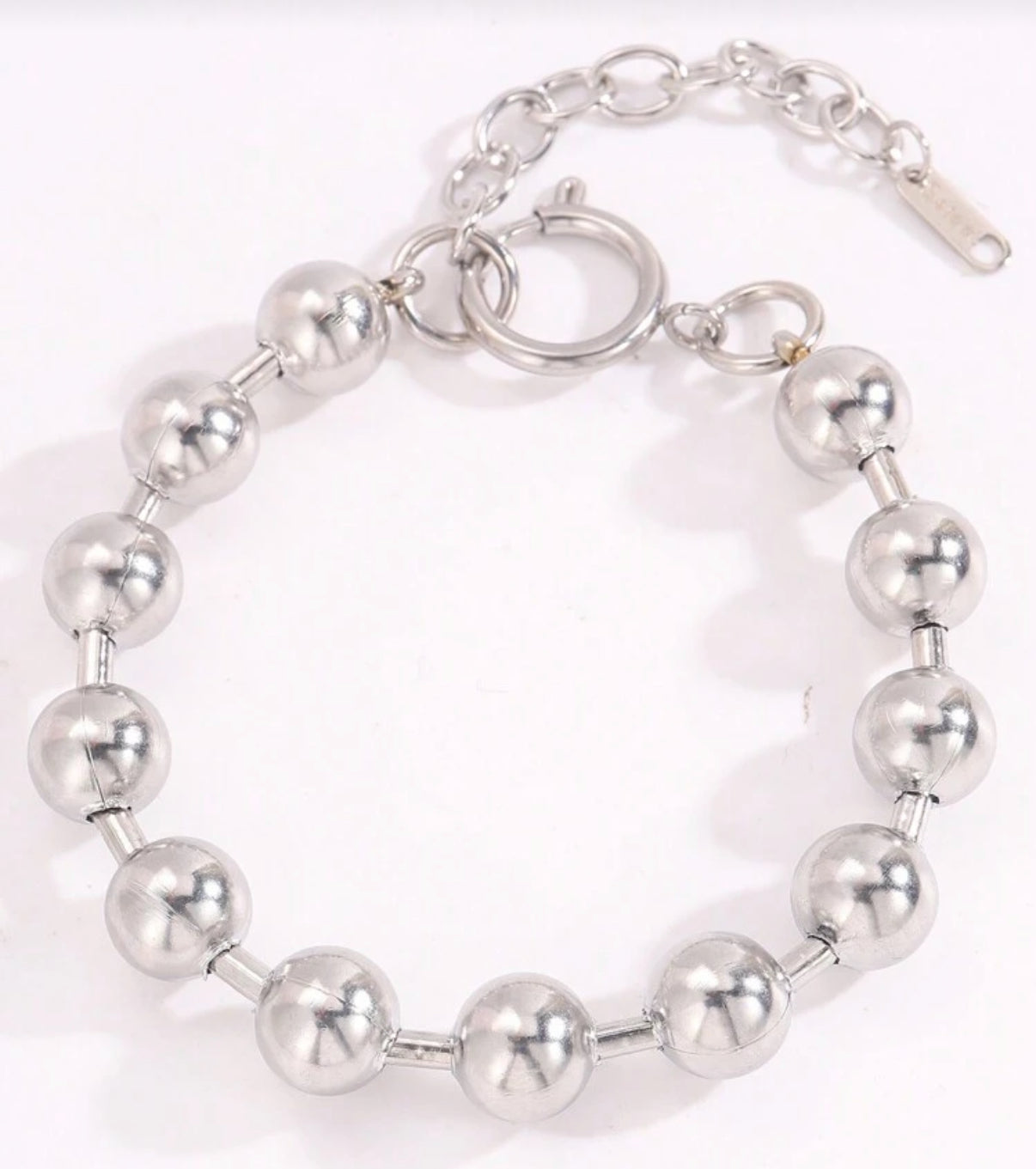 Silver Steel Ball Bracelet