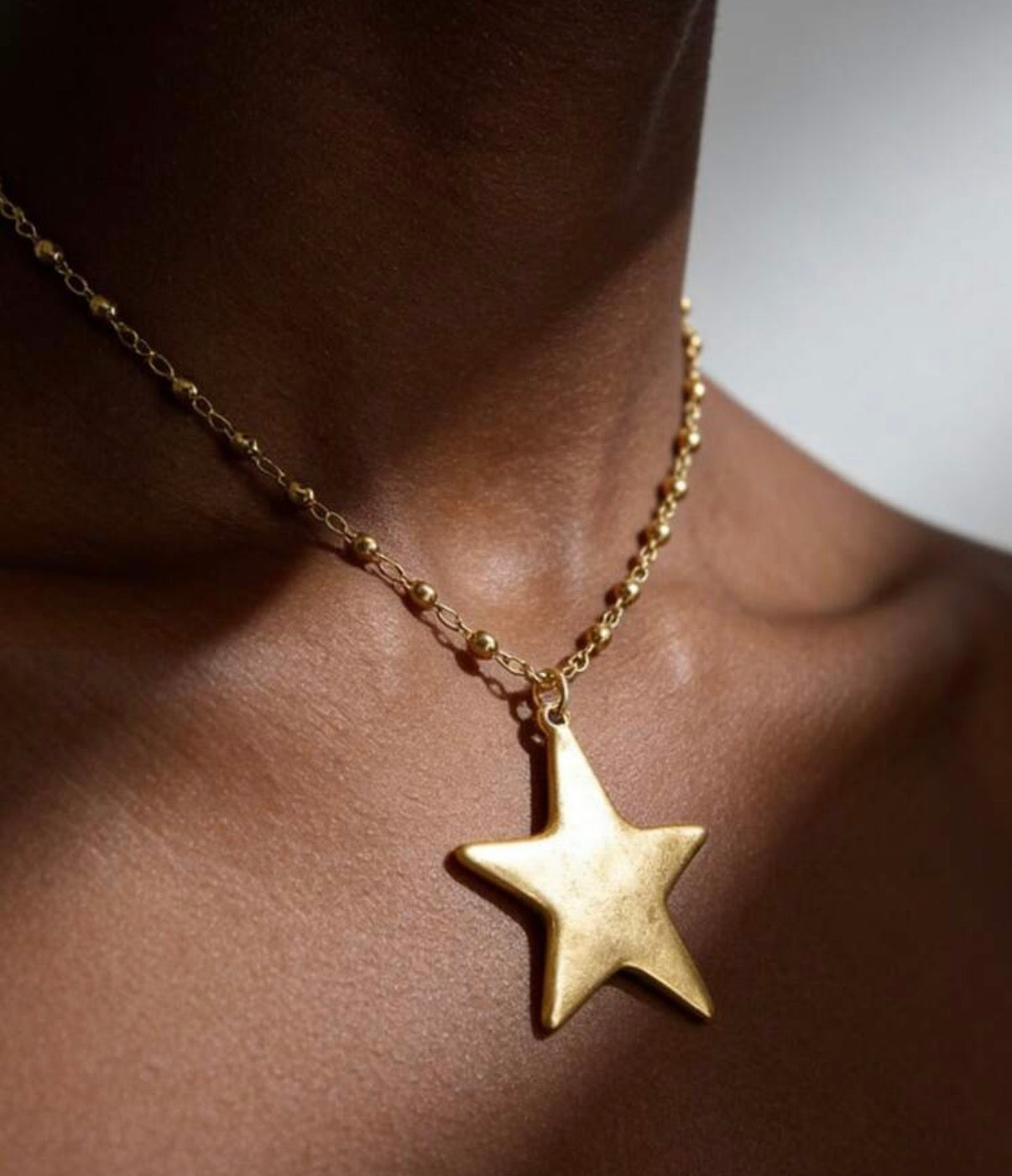 Gold Chain with Gold Ball Accents with Star Pendant