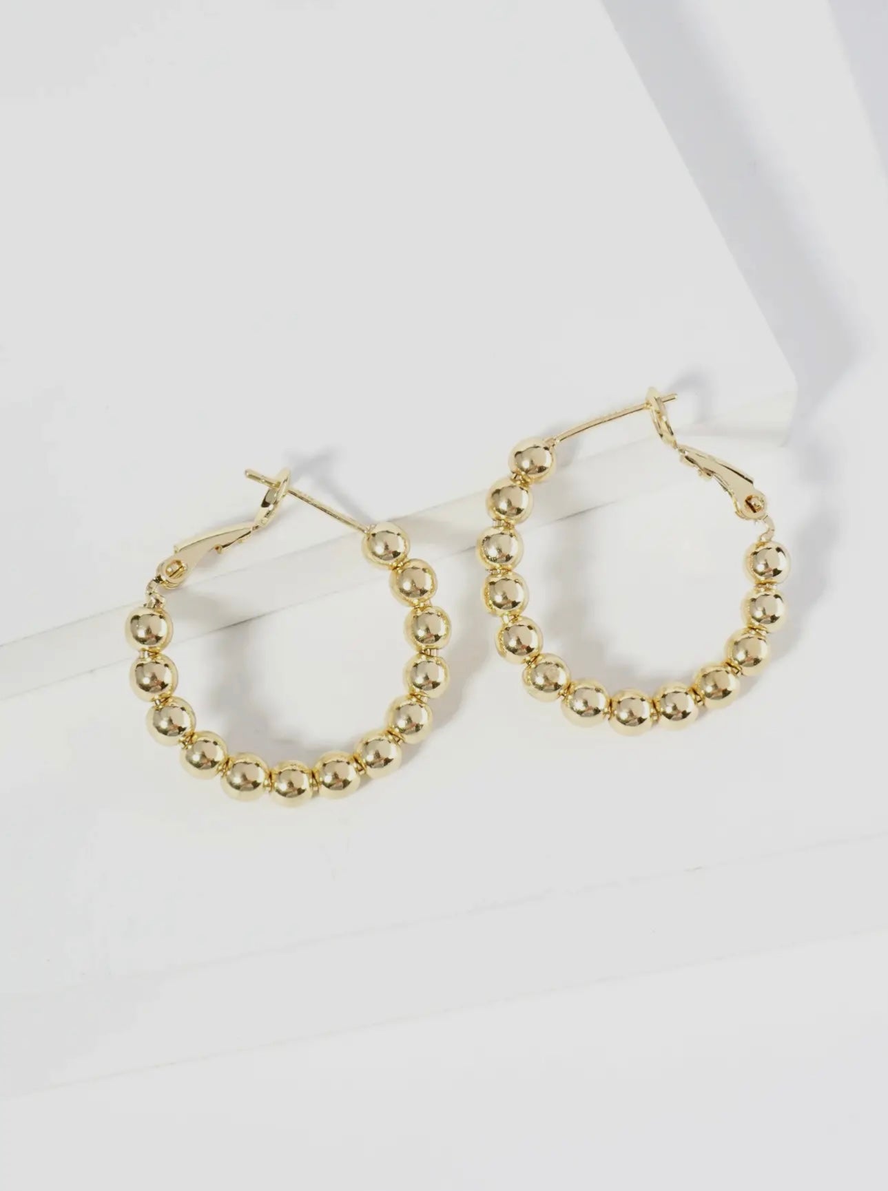 Gold Ball Beaded Hoop
Earrings