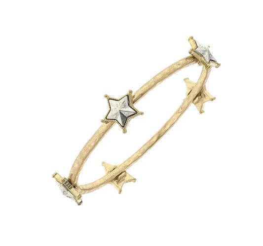 Dylan Star Bangle in Matte Two-Tone.