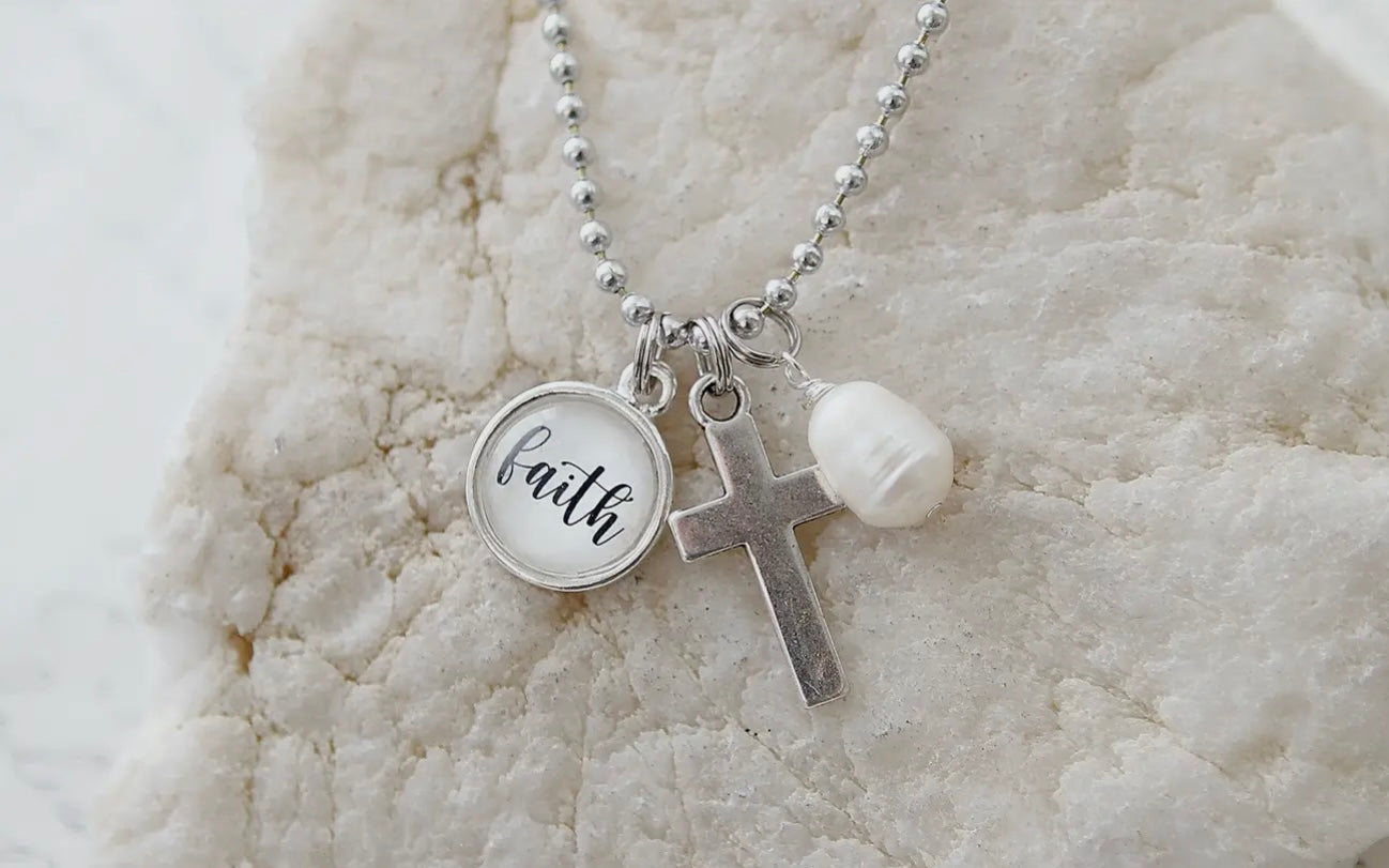 Silver Faith Cross Necklace