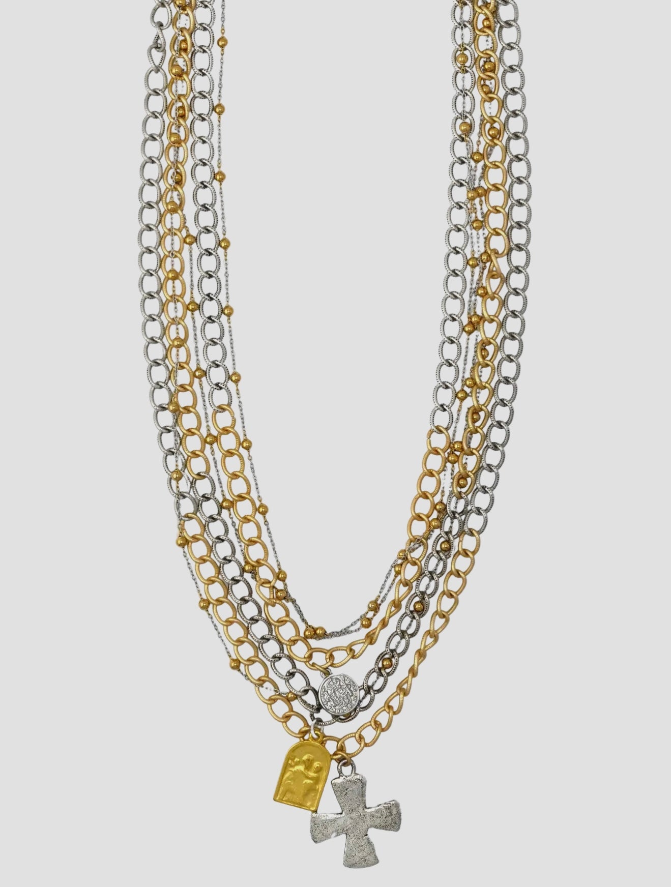 Bethel Layered Chain and Charms Necklace