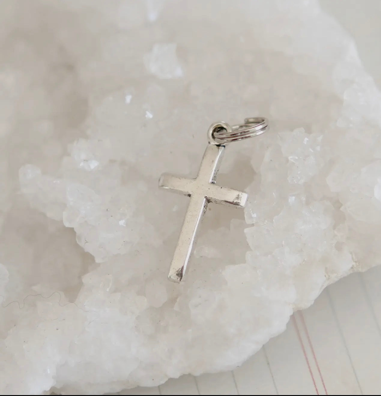 Tiny Silver Cross Charm