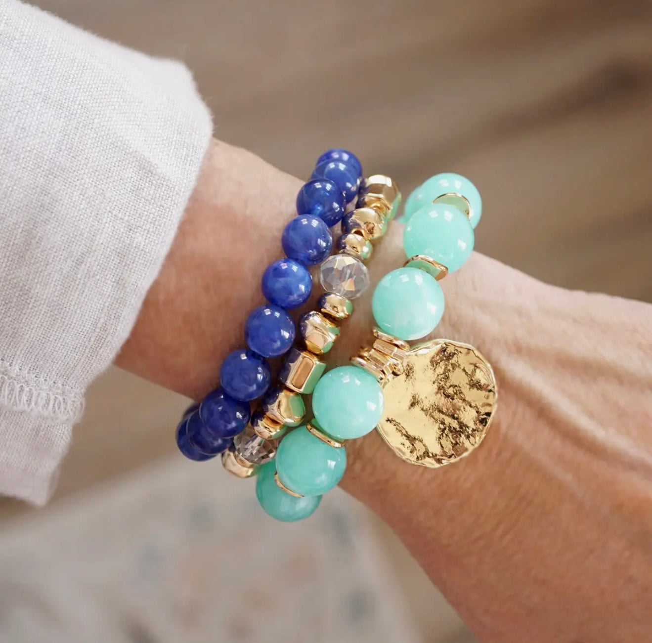 Stretchy beaded Summer bracelet set