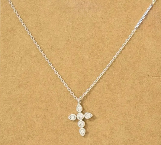 Cz. Silver Dipped Cross
Pendant Necklace