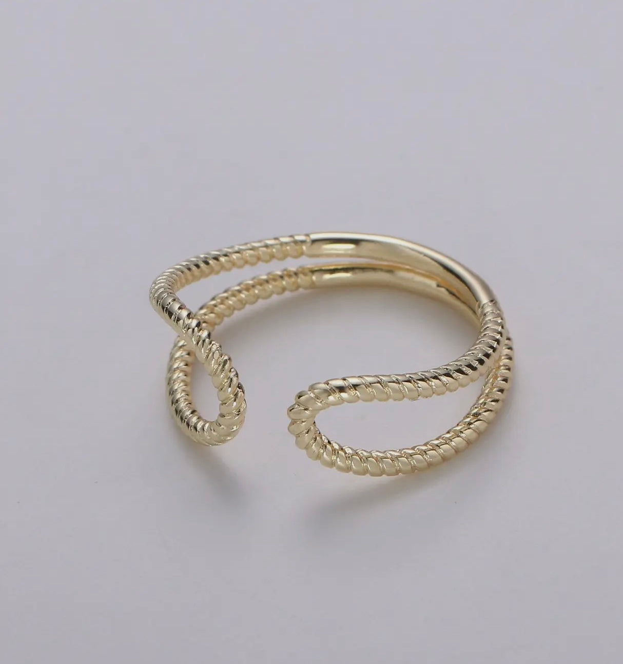 Boho Double Band Ring, Minimalist Open Ring, Adjustable Stack Ring, Midi Ring For Women