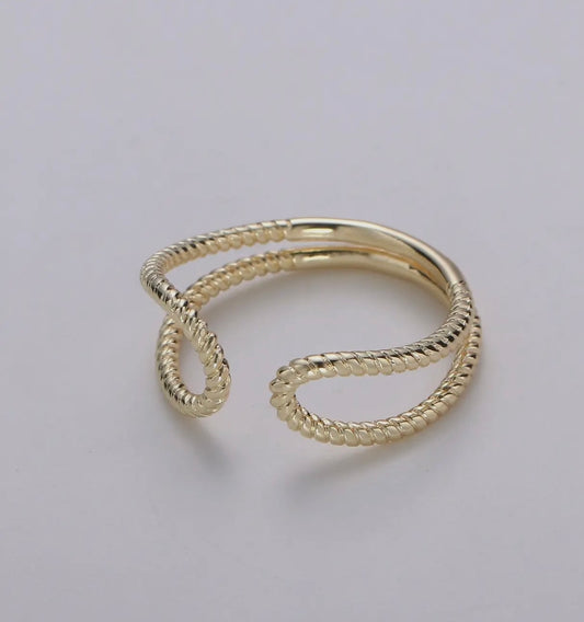 Boho Double Band Ring, Minimalist Open Ring, Adjustable Stack Ring, Midi Ring For Women