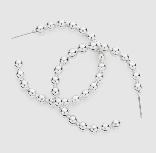 Silver Metal Ball Cluster
Hoop Earrings