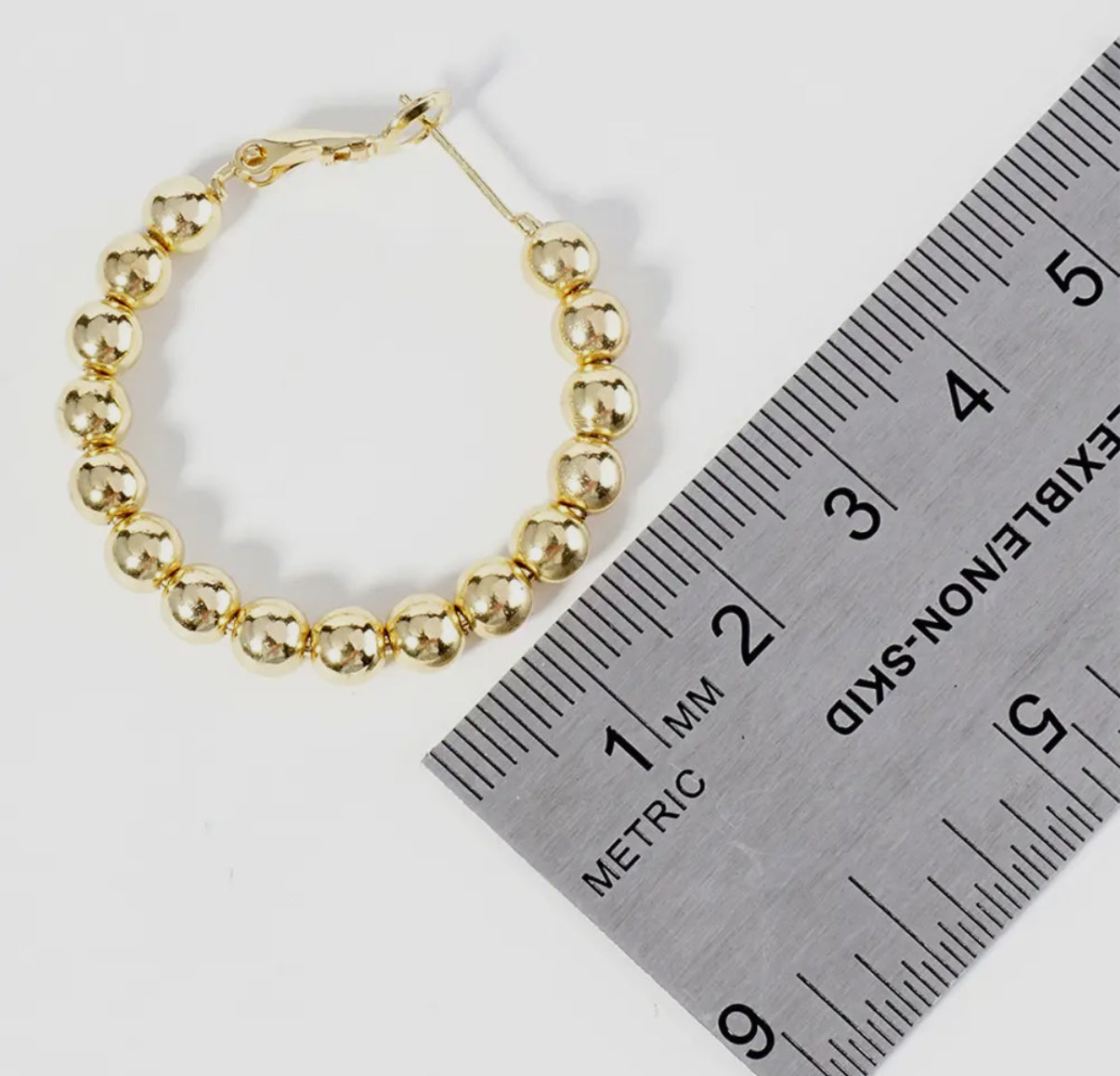 1” Gold Metal Ball Hoop Earrings