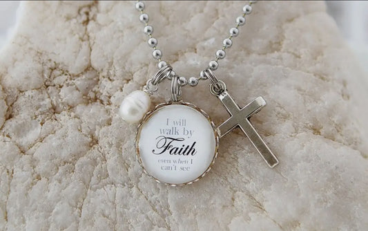 Walk By Faith Silver Necklace