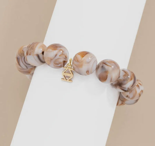 15mm Marble Resin Bead Bracelet