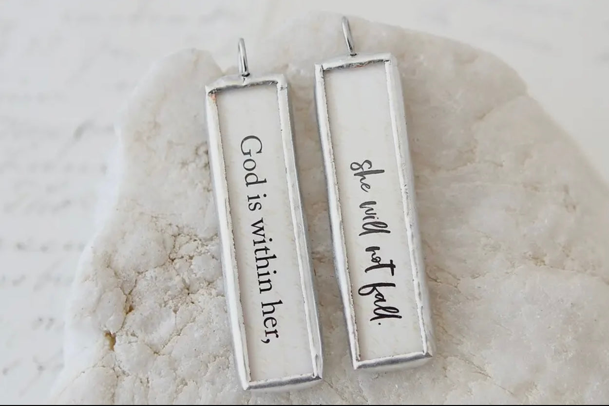 God Is Within Her Soldered Art Charm