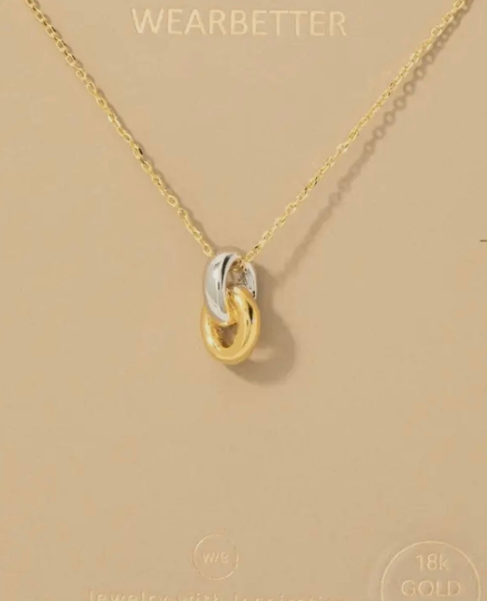 Gold Two Tone Ring
Link Pendant Necklace