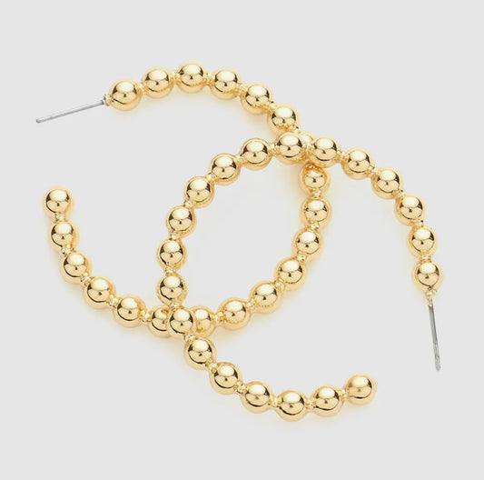 Gold Metal Ball Cluster
Hoop Earrings