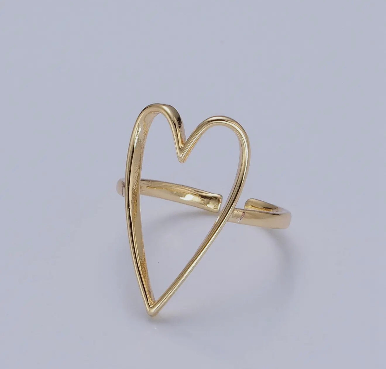 Simple Gold Heart Adjustable Ring