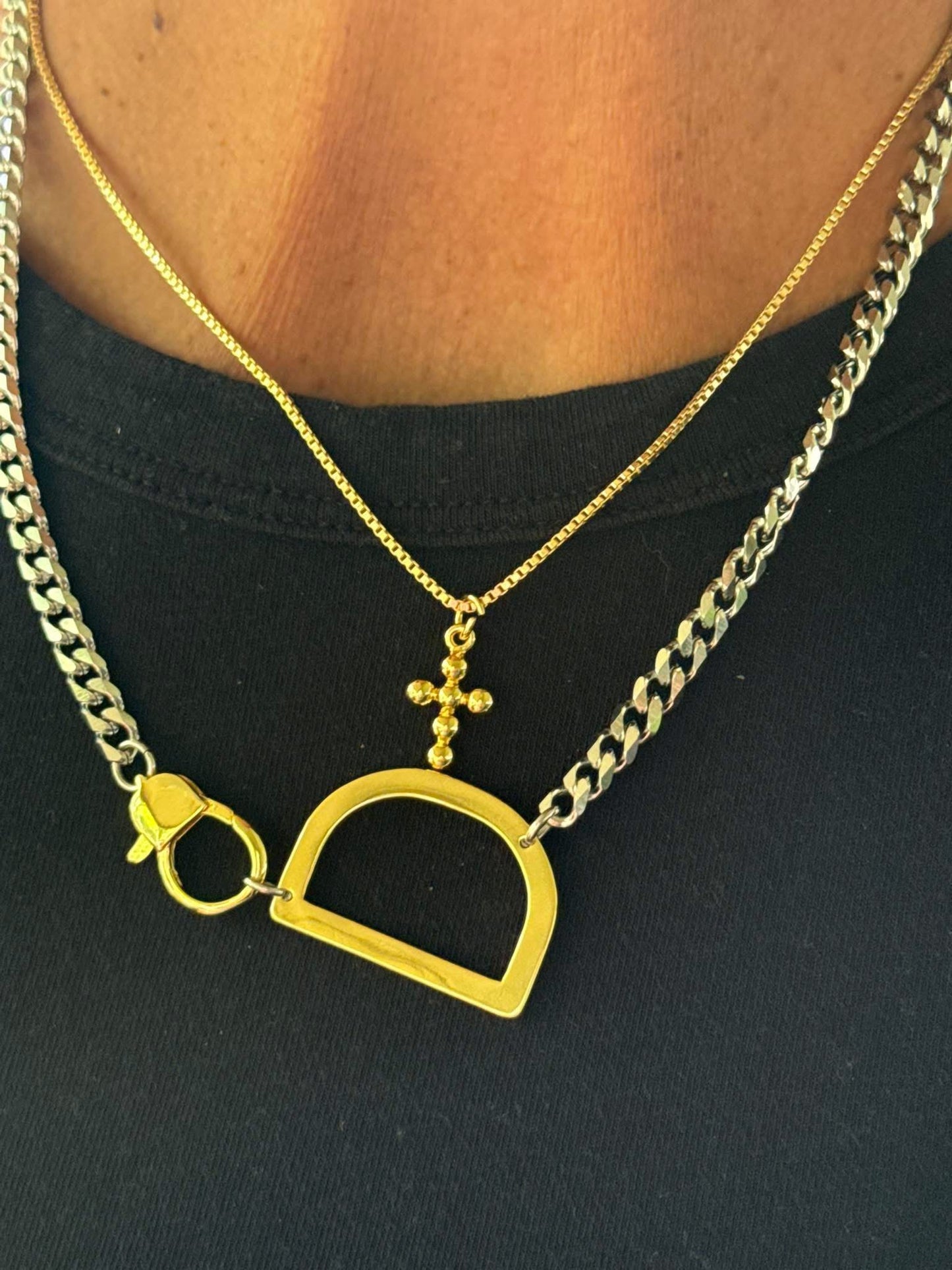 Mixed Metal Initial Statement Necklace (Instructions to order below!)