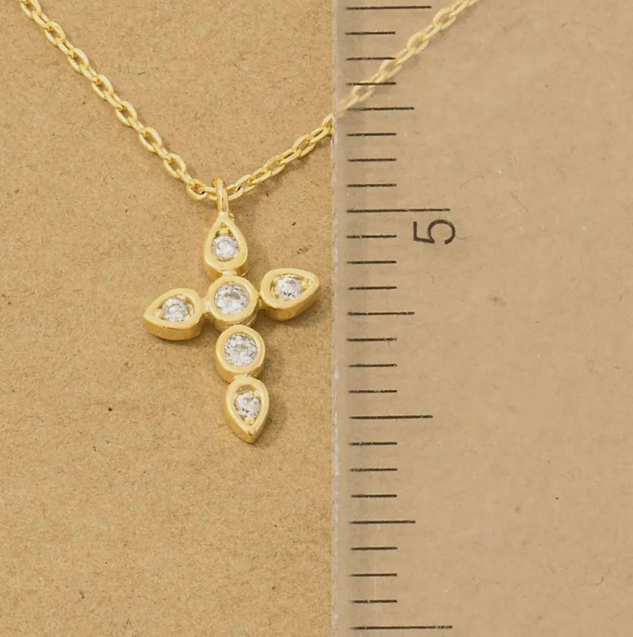 Cz. Gold Dipped Cross
Pendant Necklace