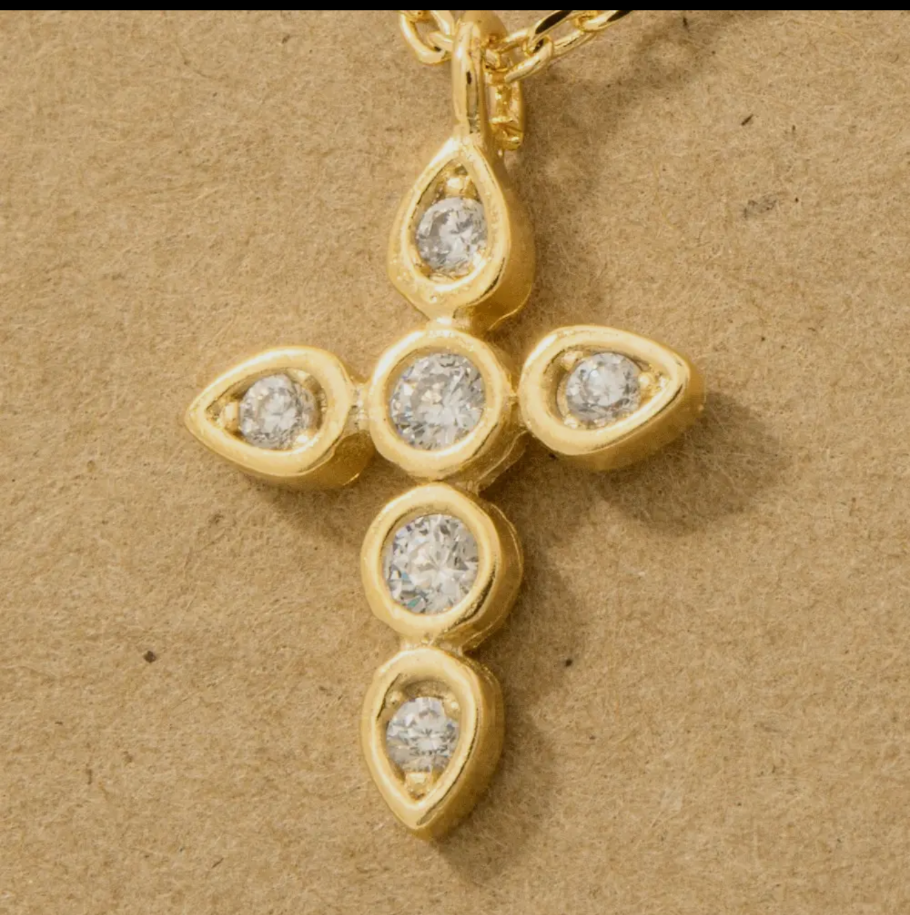 Cz. Gold Dipped Cross
Pendant Necklace