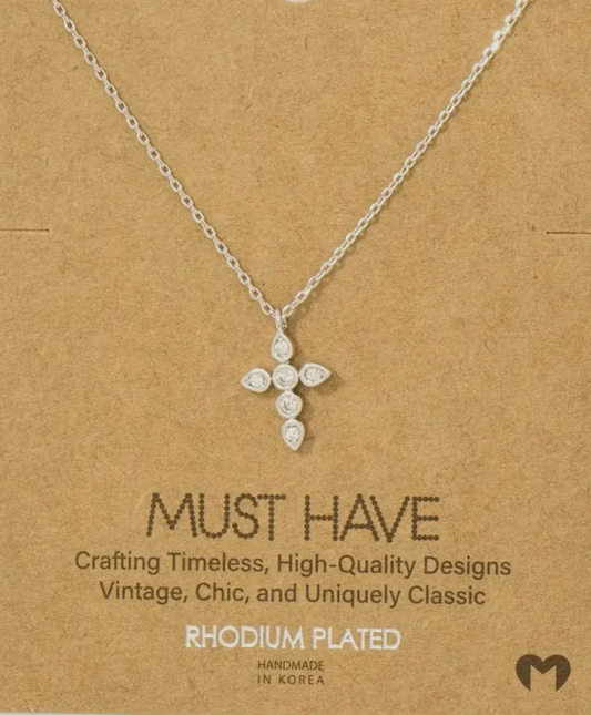 Cz. Gold Dipped Cross
Pendant Necklace