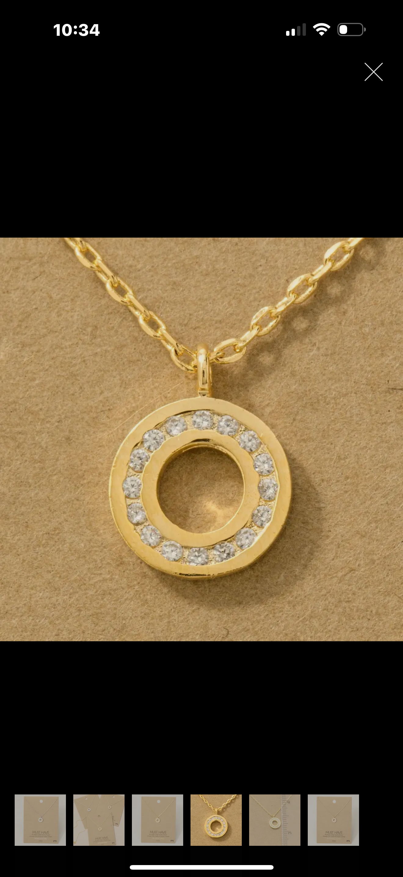 Gold Pave Circle
Pendant Necklace