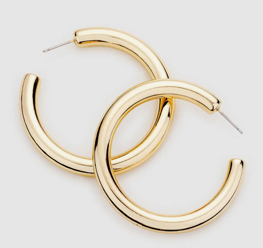 Gold Bold Metal Half Hoop Earrings
