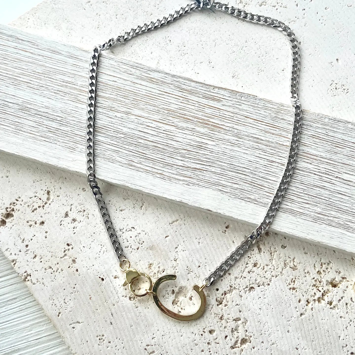 Mixed Metal Initial Statement Necklace (Instructions to order below!)